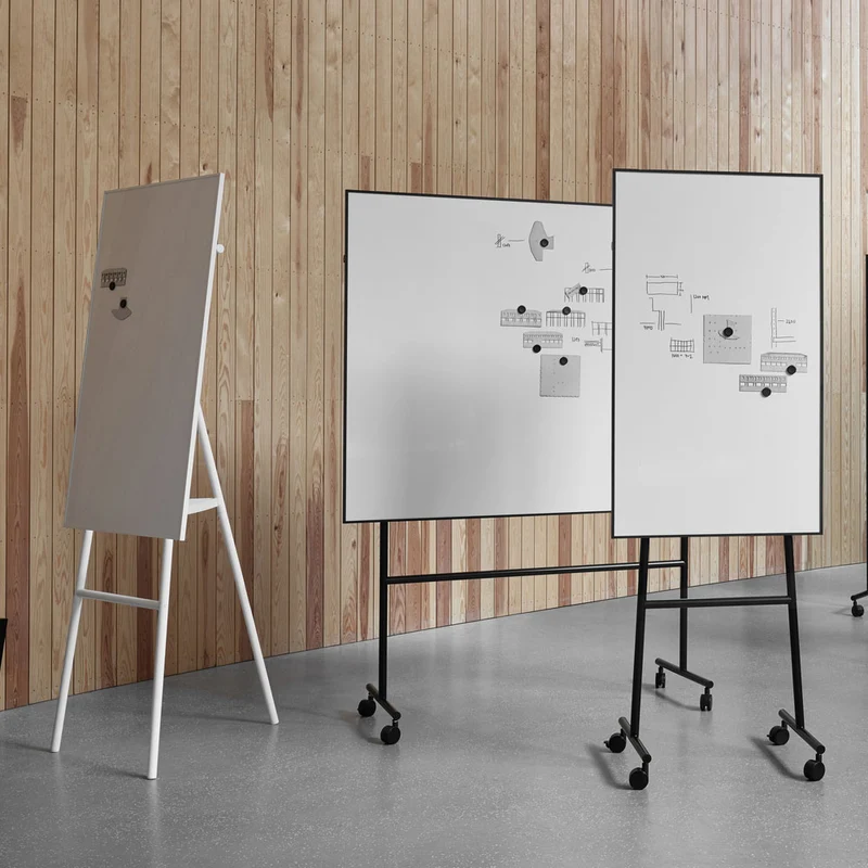 LINTEX ONE Mobile | Mobiles Keramik Whiteboard | schwarzes - weißes Gestell | 3 Größen