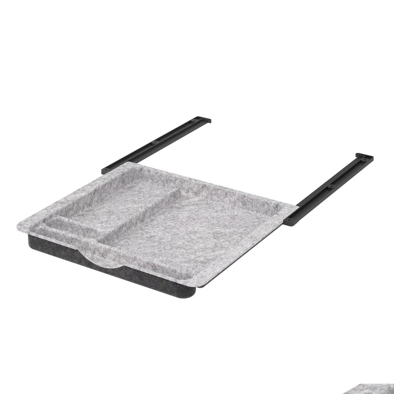 YOS Unterbauschublade Filzoptik - B 39,4 x T 32,8 x H 3,1 cm - Schublade Schreibtisch