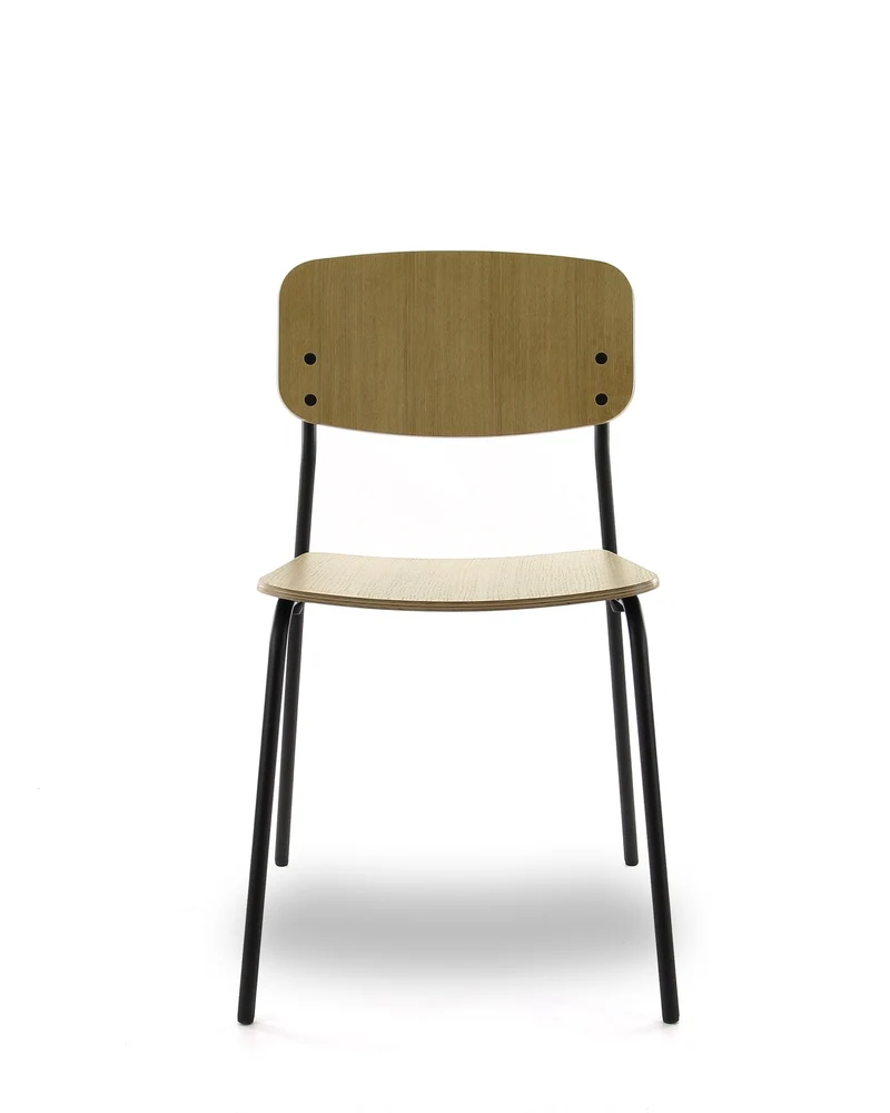 Stapelstuhl | Designerstuhl | Besucherstuhl | Holzschale Eiche hell