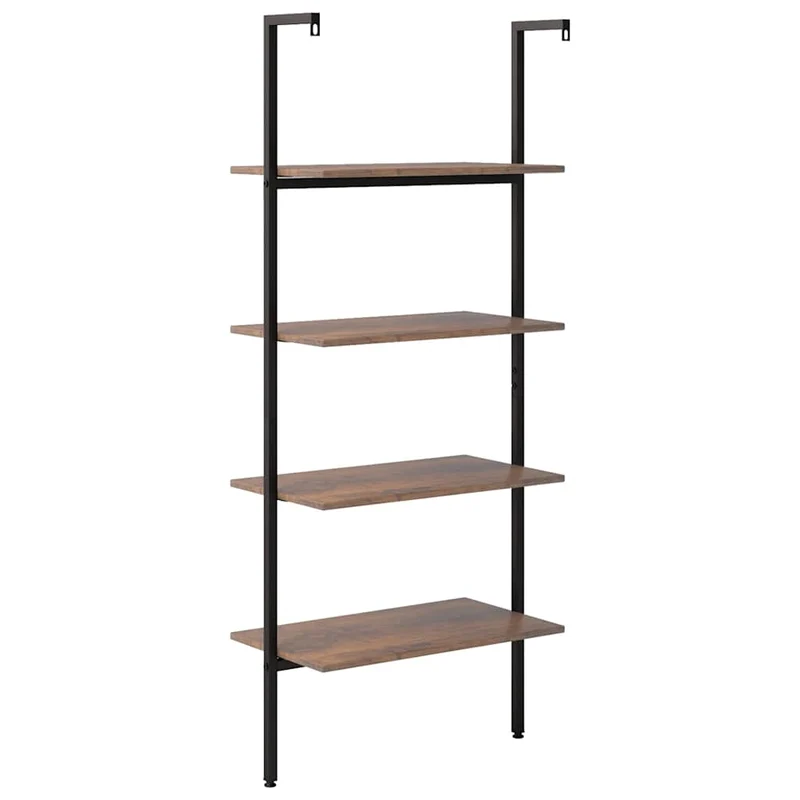 Unidade 4 prateleiras 64x35x152,5 cm castanho-escuro e preto