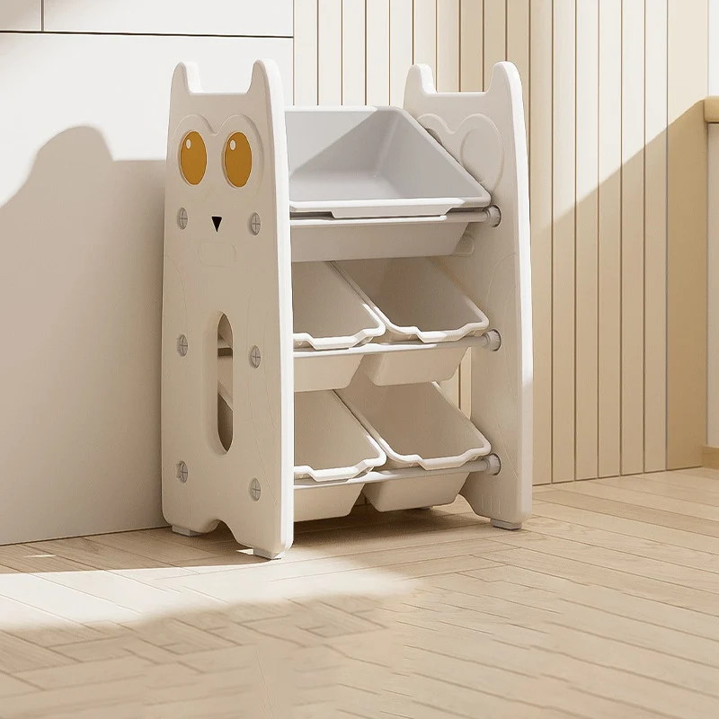 Contemporary Creative Rectangular HDPE Iron PE Storage Shelf 3/4-Tier For Living Room & Bedroom