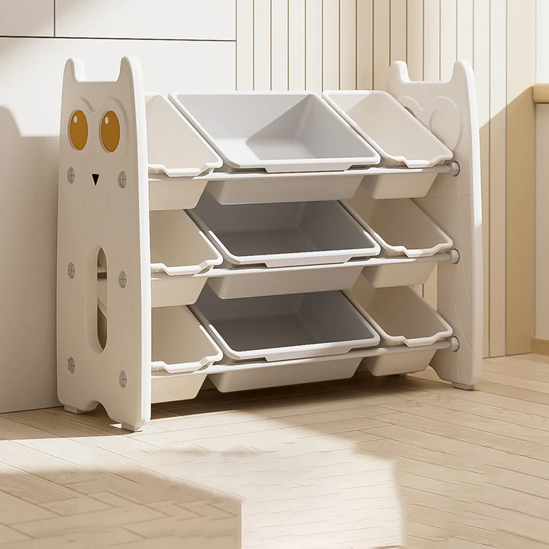 Contemporary Creative Rectangular HDPE Iron PE Storage Shelf 3/4-Tier For Living Room & Bedroom