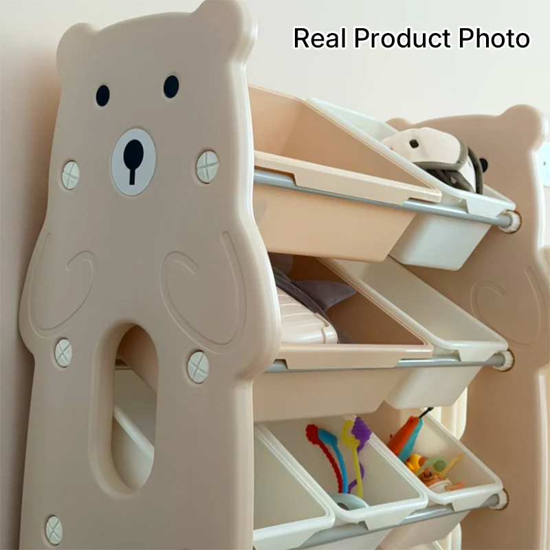 Contemporary Creative Rectangular HDPE Iron PE Storage Shelf 3/4-Tier For Living Room & Bedroom