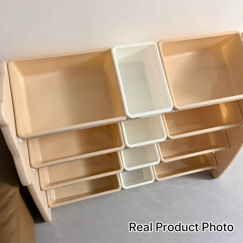 Contemporary Creative Rectangular HDPE Iron PE Storage Shelf 3/4-Tier For Living Room & Bedroom