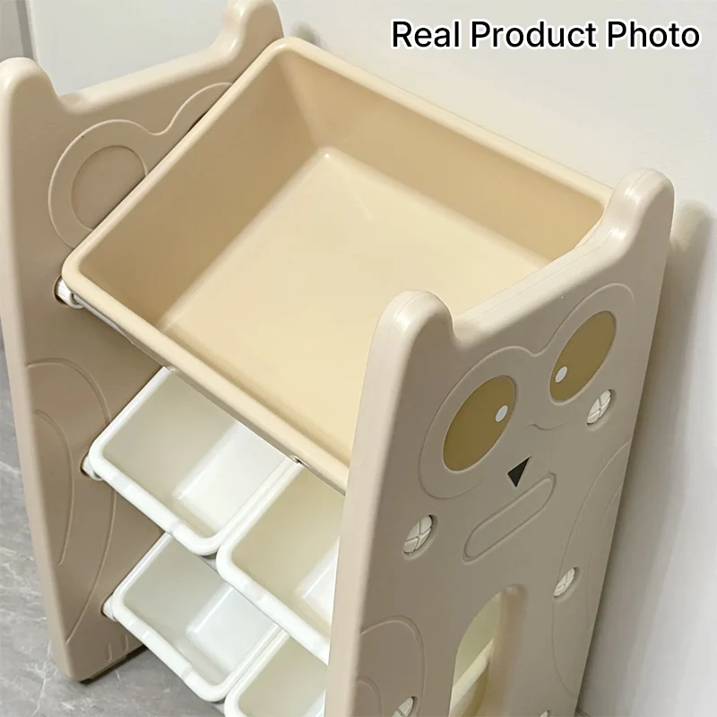Contemporary Creative Rectangular HDPE Iron PE Storage Shelf 3/4-Tier For Living Room & Bedroom