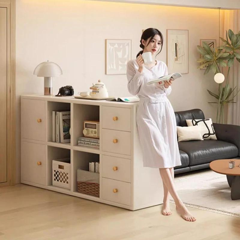Modern Minimalist Solid Wood Eco Board Pine Wood Three-ply Plywood Rectangular Storage Cabinet 6-Cabinet For Living Room