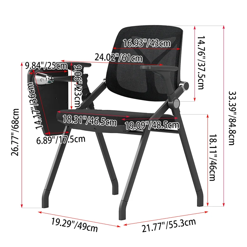 Comfortable Ergonomic Office Desk Chair - Minimalist Premium Mesh Back, Adjustable Armrests & Flip-Up Seat, Durable Frame For Home Office