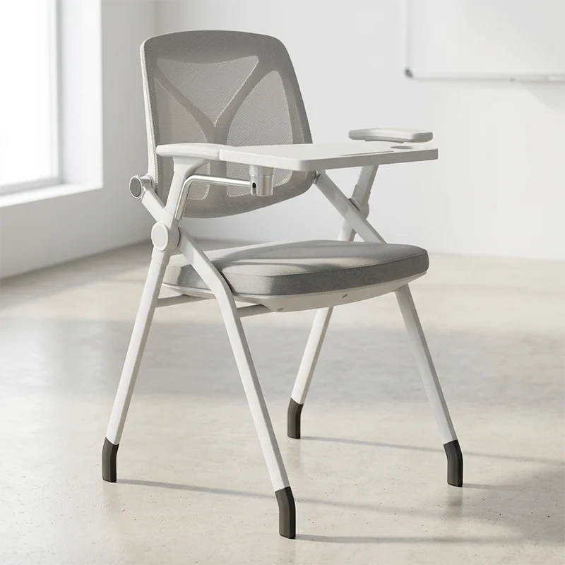 Multi-Function Adjustable Armrests & Foldable Design Desk Chair - Minimalist Office Chair With 180° Flip Desk & Ergonomic Support For Home Office