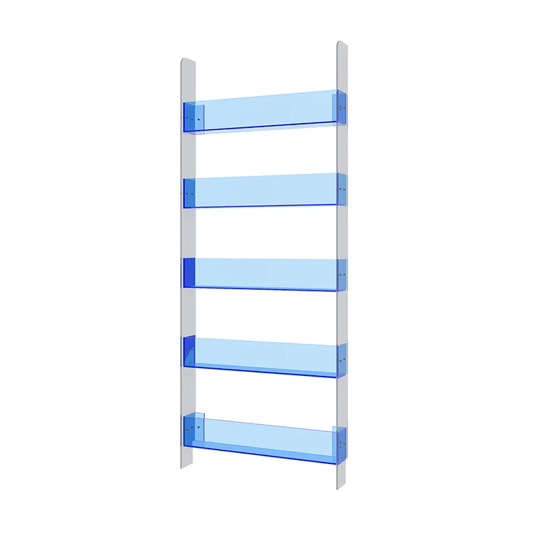 Modern Minimalist Rectangular Slim Acrylic Storage Shelf Bookshelf 4/5-Tier For Living Room