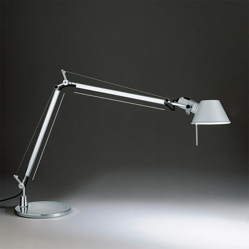 Contemporary Industrial Cylindrical Aluminum Alloy Adjustable 1-Light Desk Lamp For Home Office
