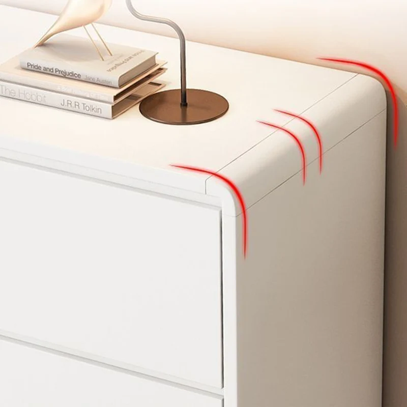 Modern Minimalist Plywood Metal Rounded Square Rectangle Storage Cabinet With 3 Drawers For Living Room