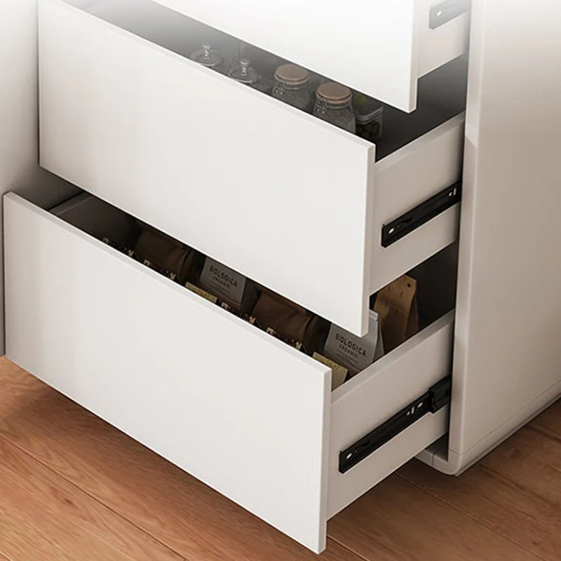 Modern Minimalist Plywood Metal Rounded Square Rectangle Storage Cabinet With 3 Drawers For Living Room