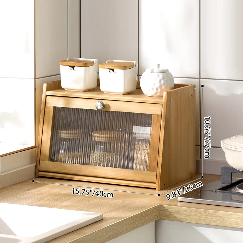 Traditional Vintage Rectangular Nan Bamboo Plywood Acrylic Desktop Storage Shelf 2/3-Tier For Kitchen