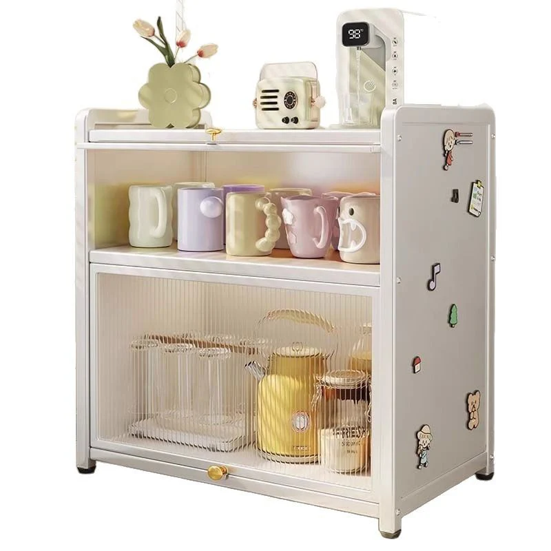 Modern Minimalist Rectangular Carbon Steel Acrylic Desktop Storage Shelf 3-Tier For Study & Bedroom