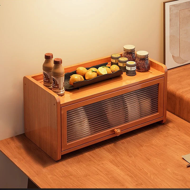 Contemporary Scandinavian Rectangular Nan Bamboo Medium-Density Fiberboard Acrylic PE Rattan Desktop Storage Shelf 2/3-Tier For Bedroom
