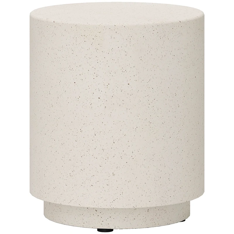 Mesa Lateral com Aparência de Betão 37 cm x 37 cm x 43 cm Pó mineral inorgânico Cinzento