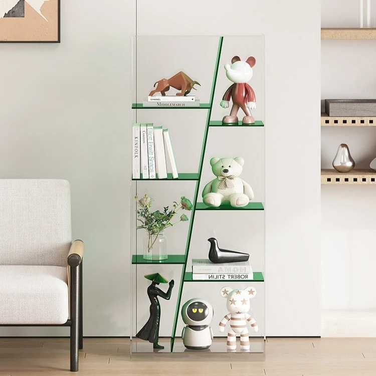 Modern Luxury Rectangular Acrylic Storage Bookshelf 3/4-Tier For Living Room & Bedroom