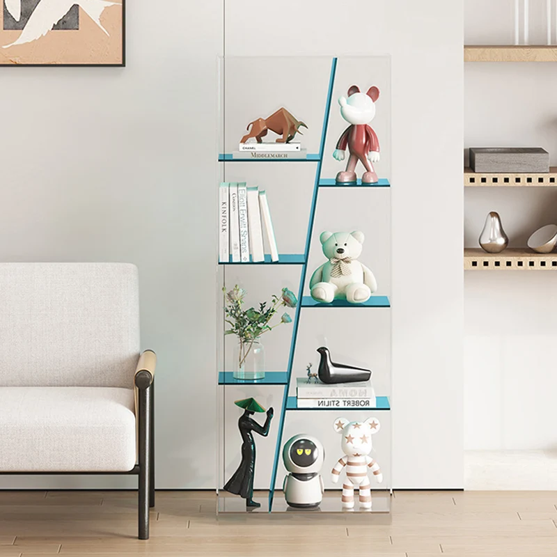 Modern Luxury Rectangular Acrylic Storage Bookshelf 3/4-Tier For Living Room & Bedroom