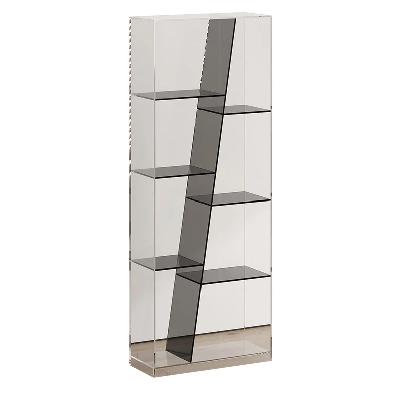 Modern Luxury Rectangular Acrylic Storage Bookshelf 3/4-Tier For Living Room & Bedroom