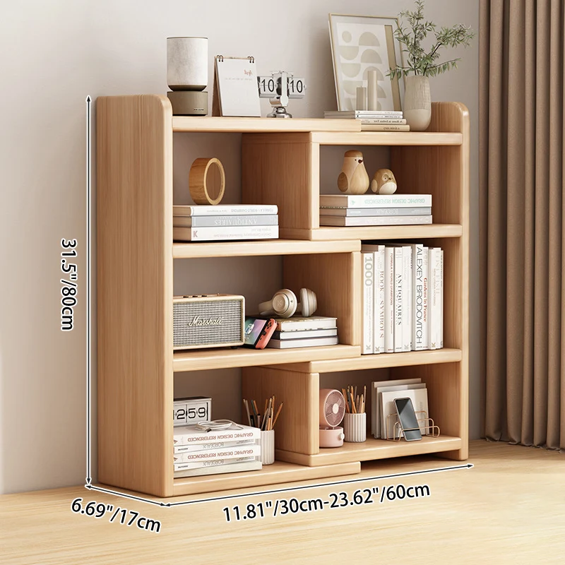 Contemporary Scandinavian Rectangular Eco-Friendly Board Storage Bookshelf 3/4-Tier For Bedroom