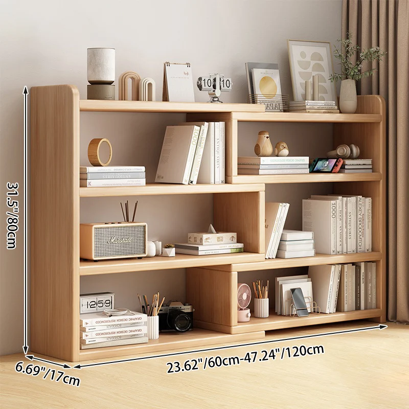 Contemporary Scandinavian Rectangular Eco-Friendly Board Storage Bookshelf 3/4-Tier For Bedroom