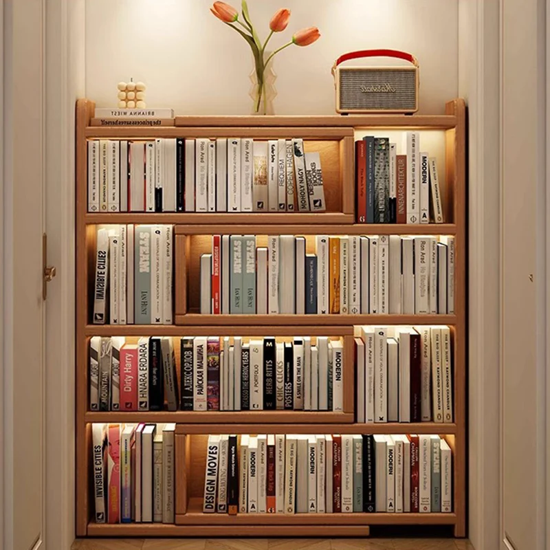 Contemporary Scandinavian Rectangular Eco-Friendly Board Storage Bookshelf 3/4-Tier For Bedroom