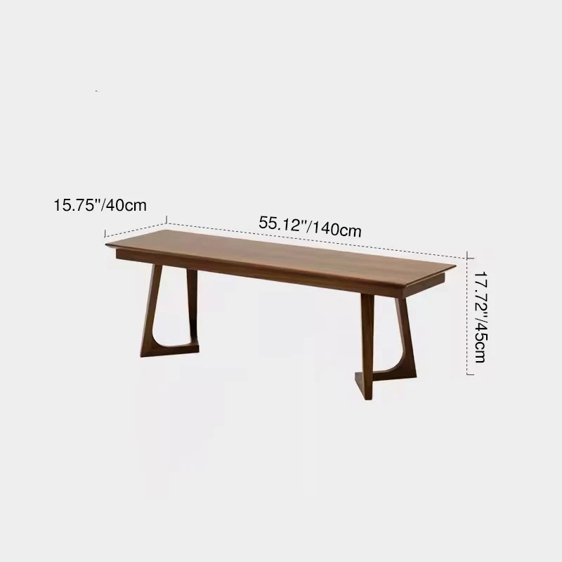 Modern Minimalist Solid Wood & Plywood Rectangular Bench Durable Use For Dining Room