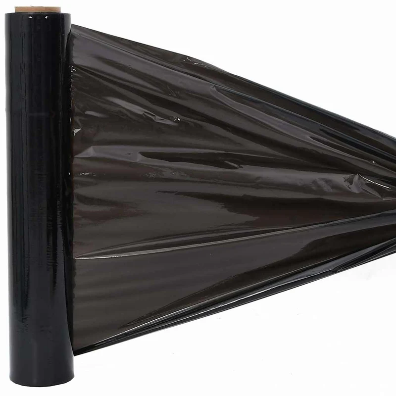 Película extensível 2 unid preto 30 μm 50 cm x 300 m