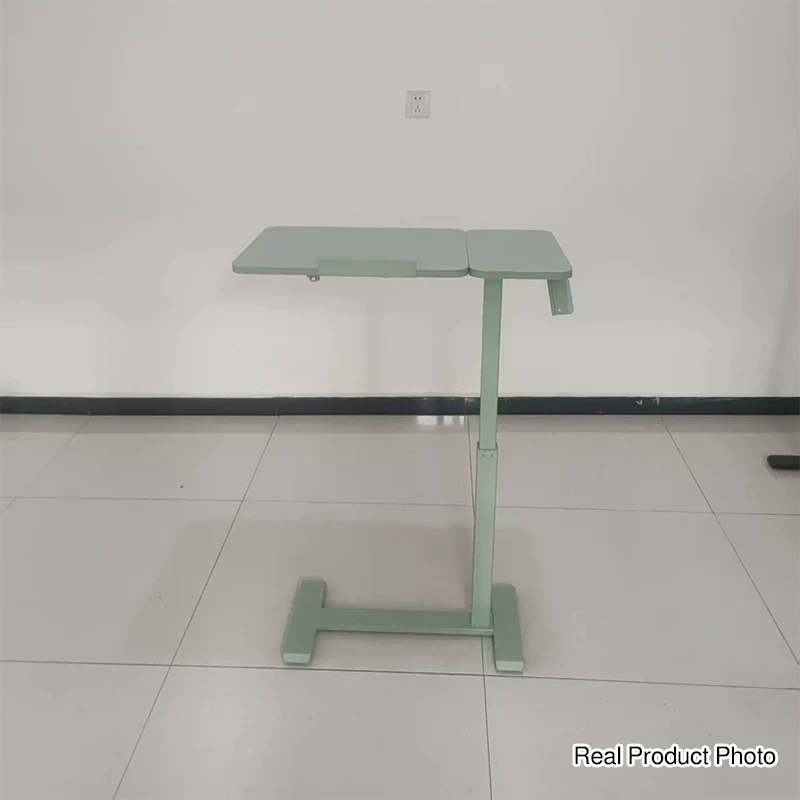 Modern Minimalist Rectangular Medium Density Fiberboard Iron Height-Adjustable Mobile Desk 1-Tier For Home Office