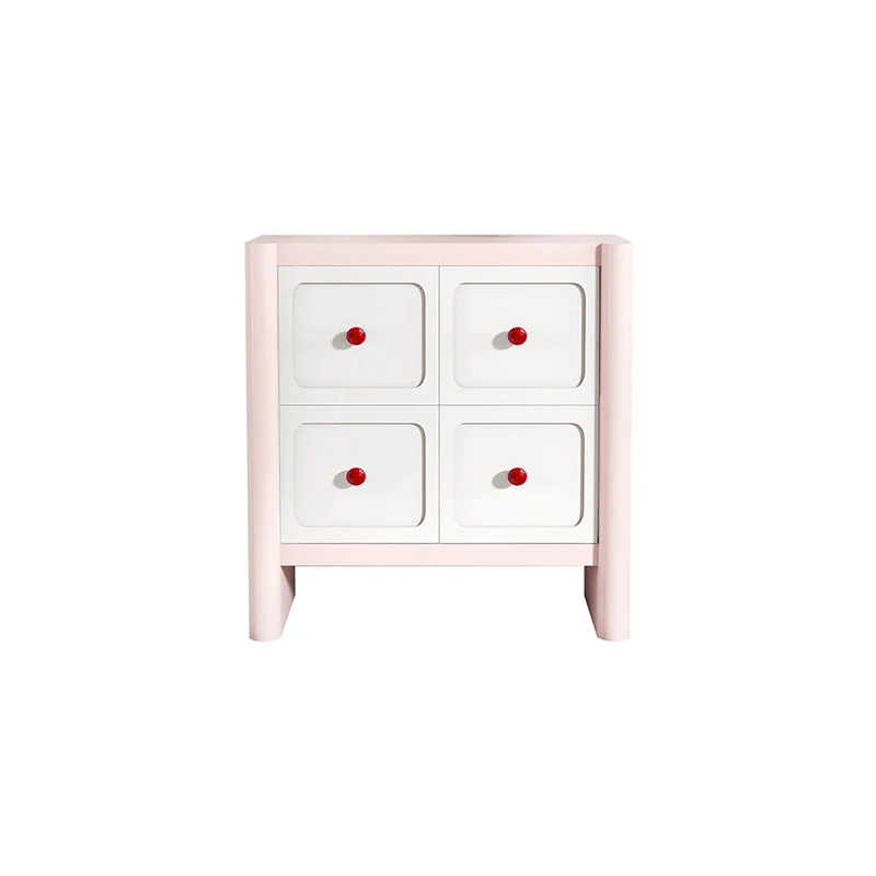 Contemporary Nordic Rectangular E1 Artificial Board Solid Wood Storage Cabinet 4-Drawer For Living Room