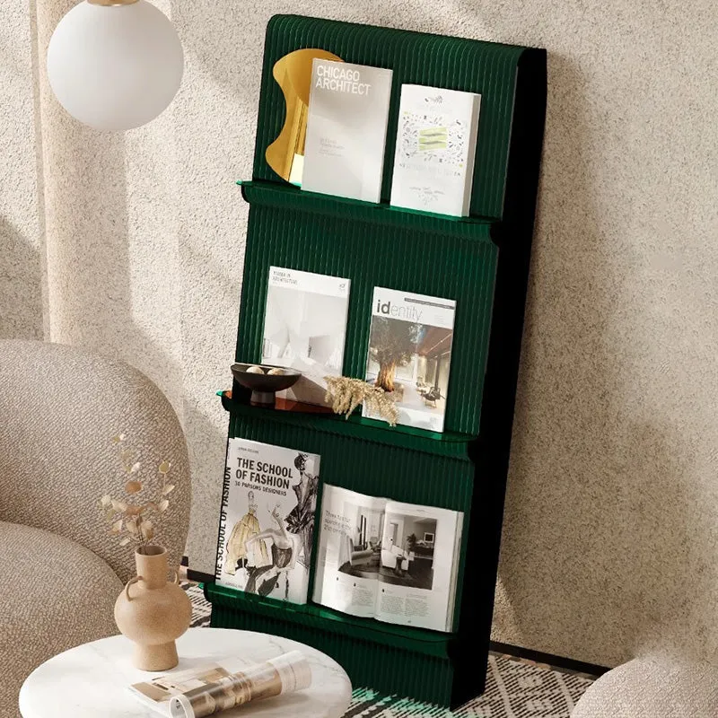 Modern Minimalist Rectangular Kraft Paper Acrylic Portable Display Rack 3-Tier For Living Room