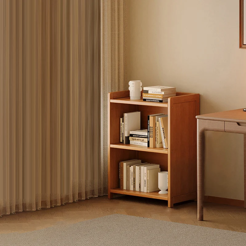 Modern Minimalist Rectangular Nanmu Bamboo Medium Density Fiberboard Bookshelves 3/4/5/6 Tier For Home Office