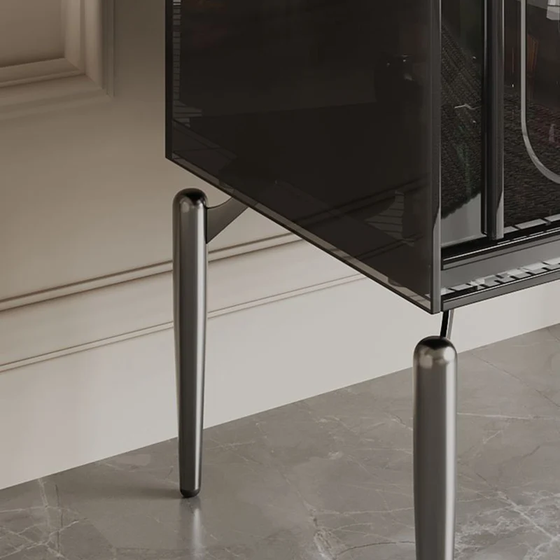 Modern Luxury Acrylic Carbon Steel Rectangular Storage Cabinet 2/4 Tiers For Living Room