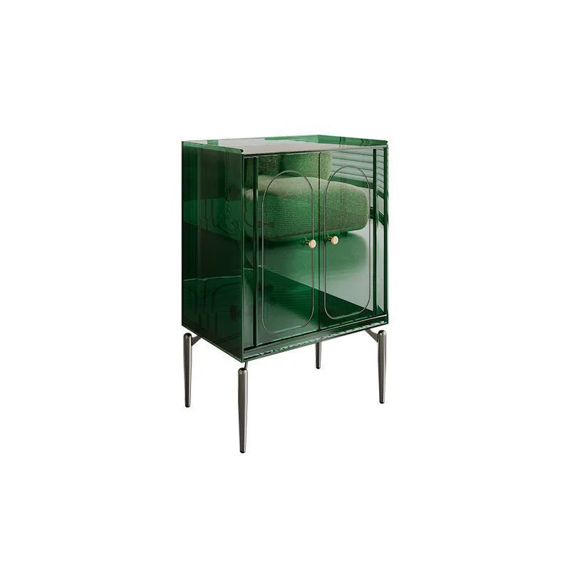 Modern Luxury Acrylic Carbon Steel Rectangular Storage Cabinet 2/4 Tiers For Living Room
