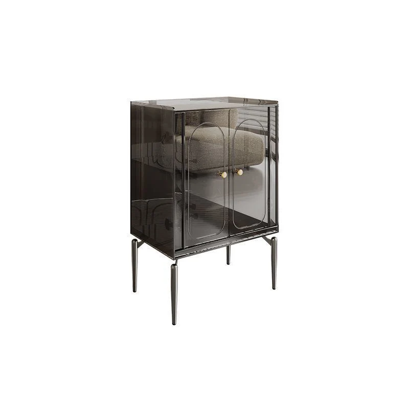 Modern Luxury Acrylic Carbon Steel Rectangular Storage Cabinet 2/4 Tiers For Living Room
