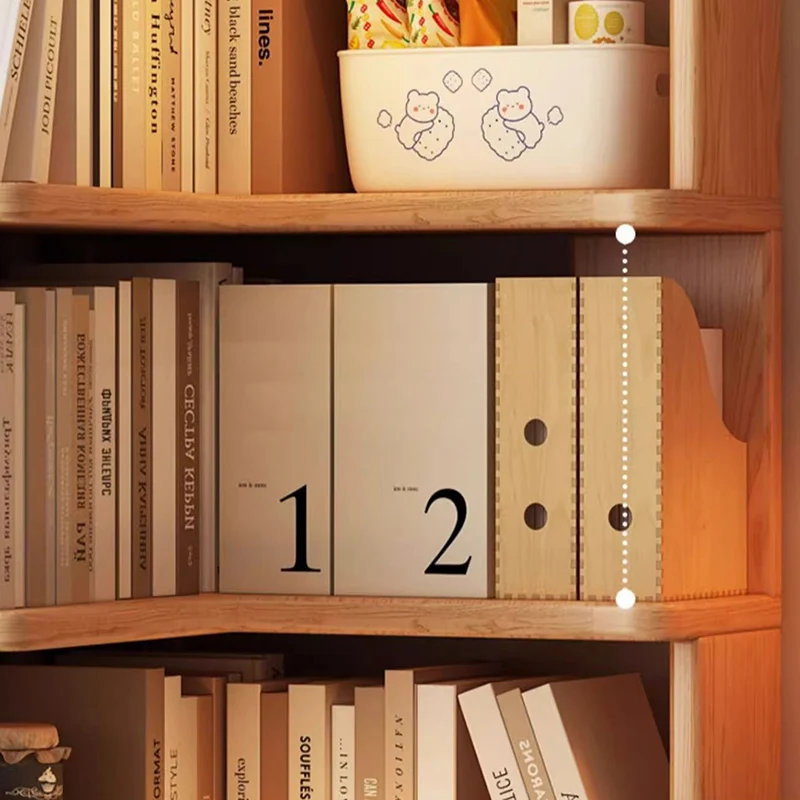 Modern Minimalist Rectangular Rubberwood Eco-Friendly Board Bookshelf Corner Shelf Unit 5/6 Tiers For Home & Office