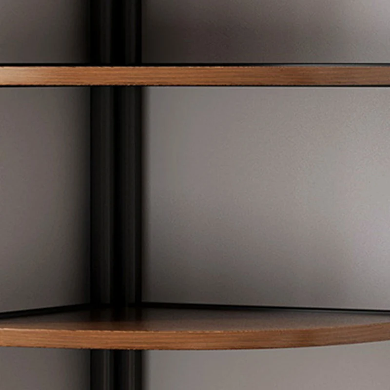 Modern Minimalist Fan-shaped MDF Steel Corner Shelf Unit 5-Tier For Living Room
