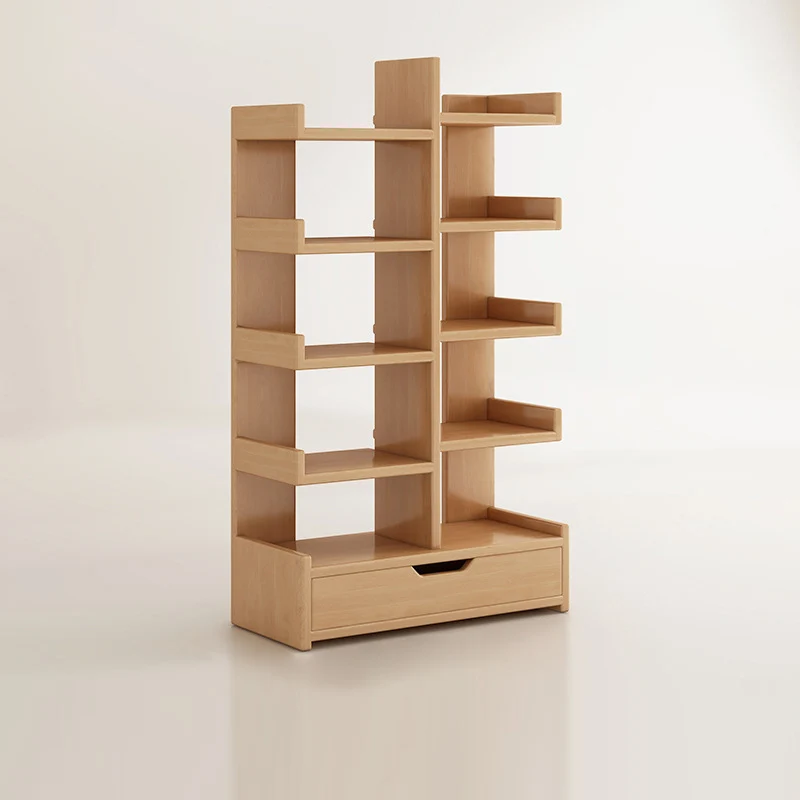 Modern Minimalist Rectangular Solid Wood Eco Board Bookshelf 9-Tier For Living Room