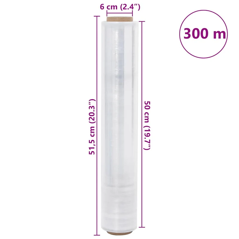Película extensível 2 unid transparente 17 μm 50 cm x 150 m