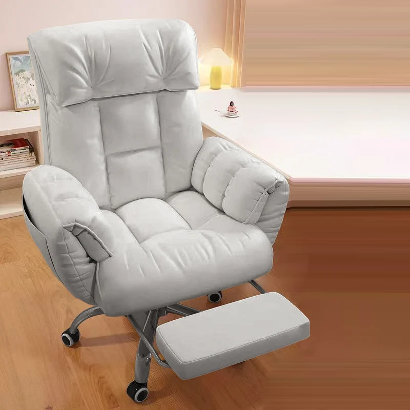 Modern Minimalist Square Rectangular Synthetic Fabric Plywood Steel Height Adjustable Swivel Desk Chair Backrest Armrest For Home Office