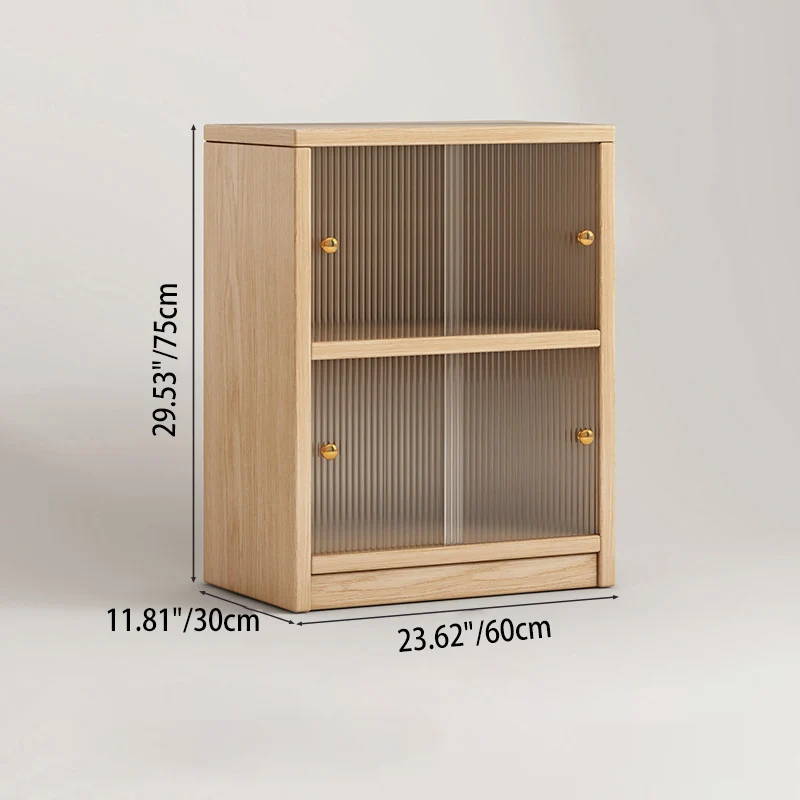 Traditional Chinese Eco-Friendly Engineered Wood Acrylic Textured Rectangular Storage Cabinet 2/3 Tier For Living Room