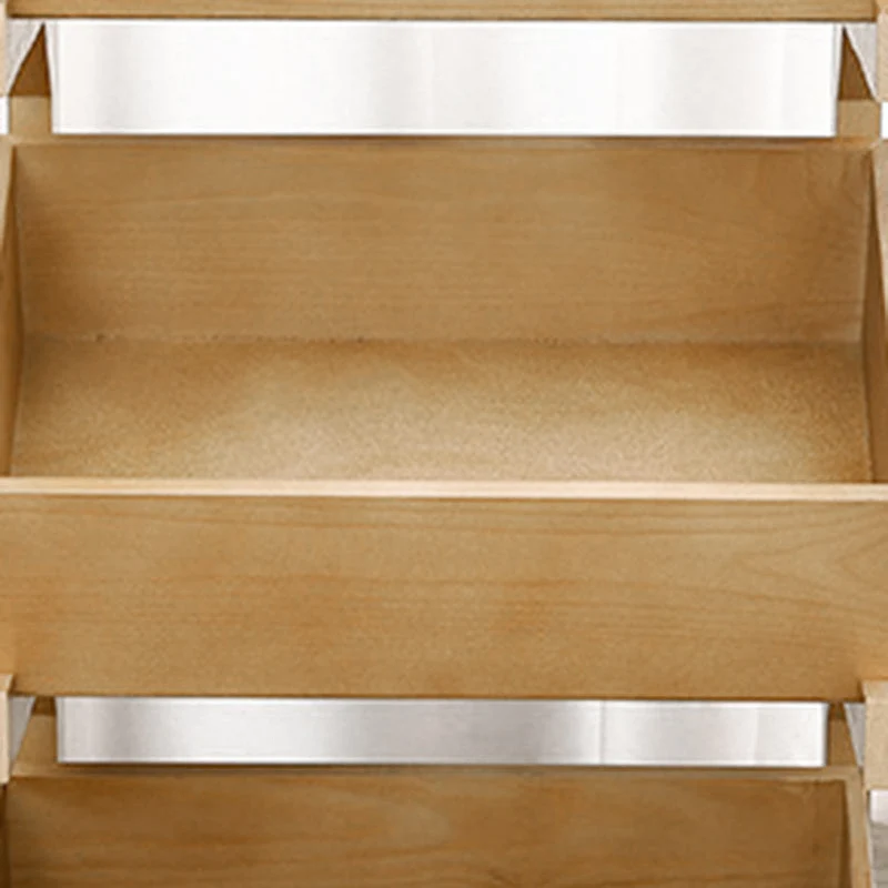 Modern Minimalist Solid Wood Rectangular Storage Shelf With 3-Tier Organizer For Living Room & Kitchen