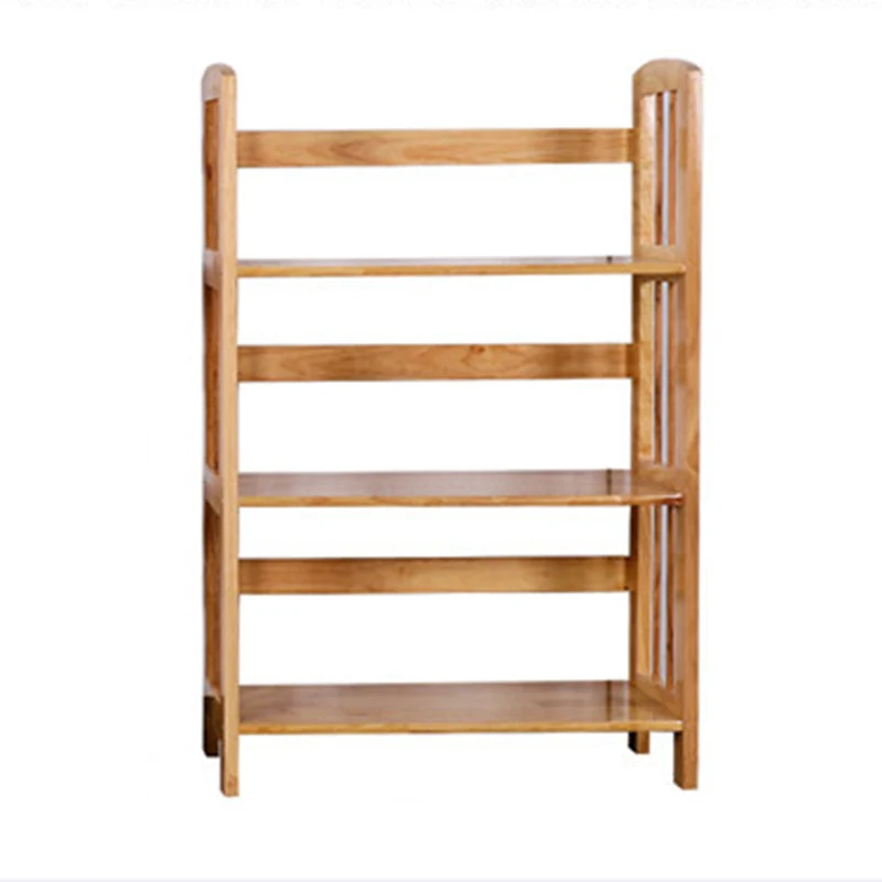 Modern Minimalist Rectangular Rubberwood Bookshelf 3/4/5 Tier For Home & Office