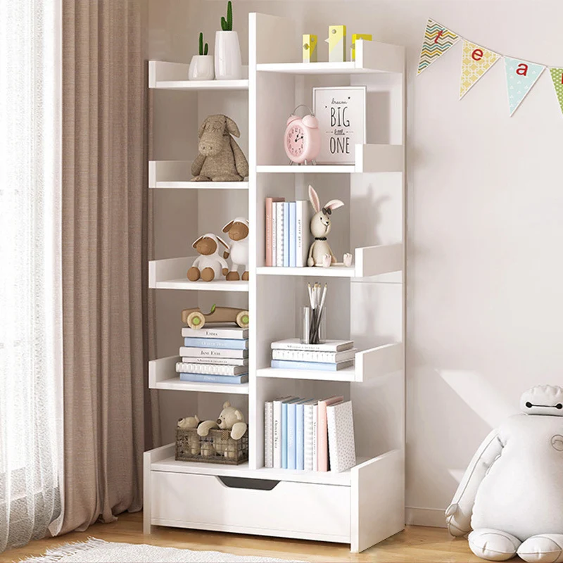 Modern Minimalist Rectangular Medium Density Fiberboard Bookshelf 4/5 Tier For Home & Office