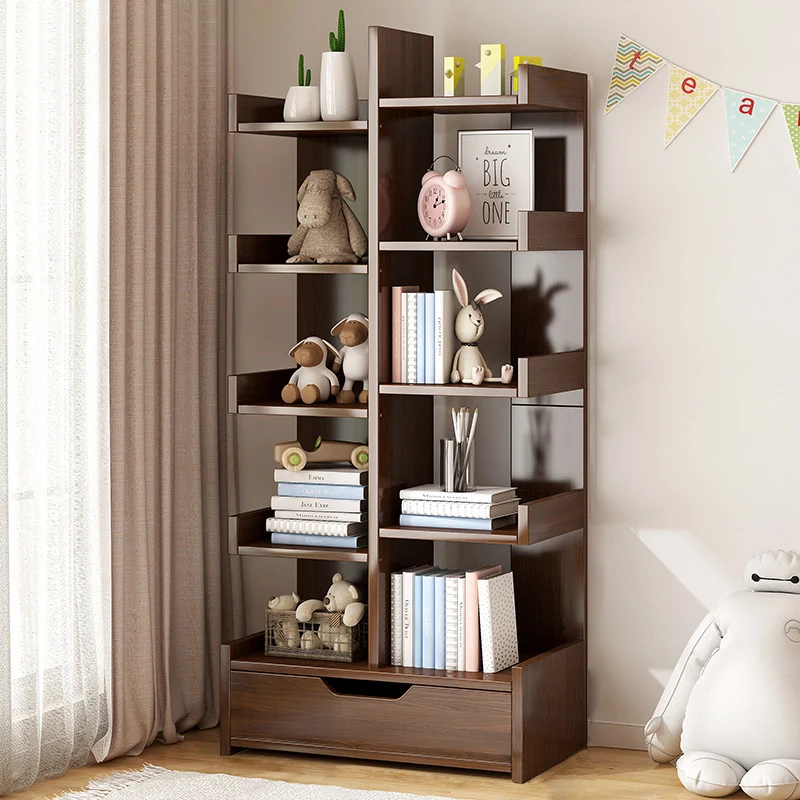 Modern Minimalist Rectangular Medium Density Fiberboard Bookshelf 4/5 Tier For Home & Office