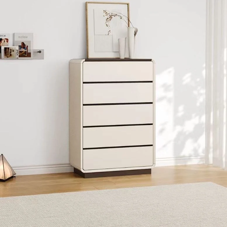 Traditional French Solid Wood Particle Board Pine Rounded Rectangular Storage Cabinet 2/5/6 Drawers For Living Room