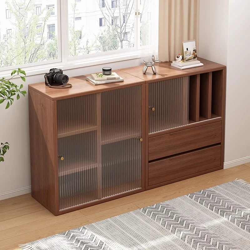 Traditional Chinese Eco Board Acrylic Square Storage Cabinet 2-Drawer For Living Room