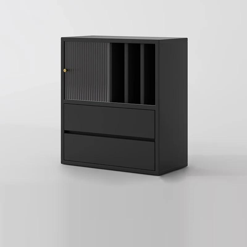 Traditional Chinese Eco Board Acrylic Square Storage Cabinet 2-Drawer For Living Room
