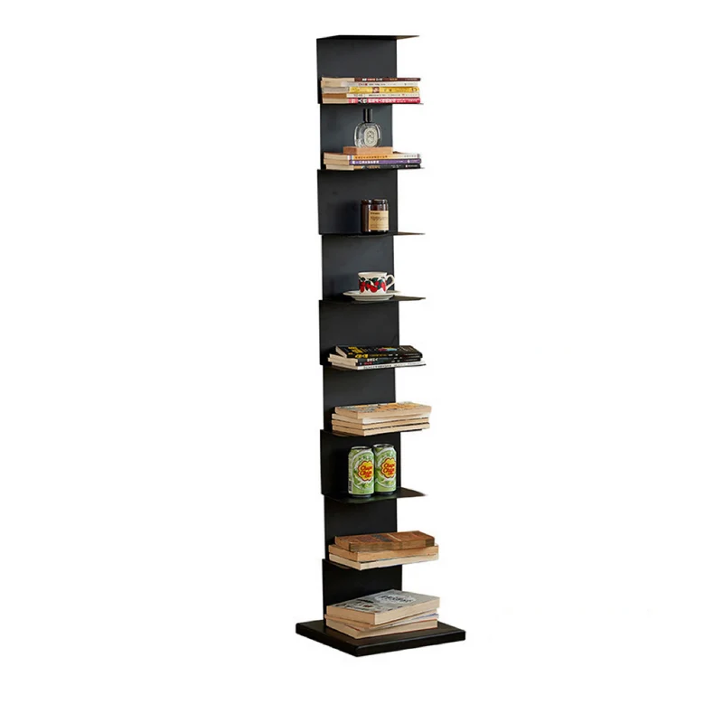 Modern Minimalist Rectangular Carbon Steel Bookshelf 5/6/8/9-Tier For Living Room