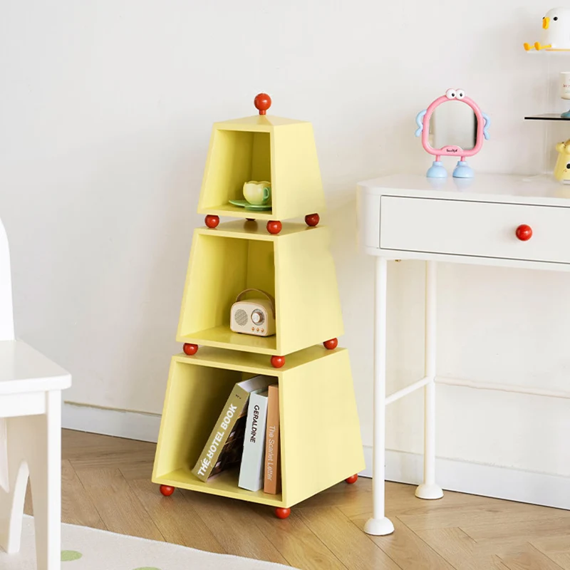 Contemporary Creative Pyramid MDF Dopamine Display Storage Shelf 3-Tier For Study
